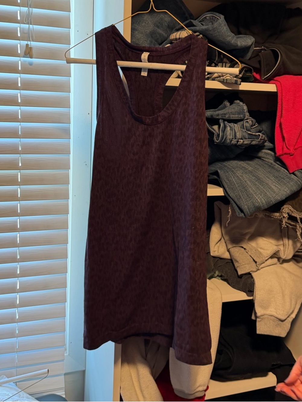 Athleta Dark Plum Scoop Neck Ribbed Tank